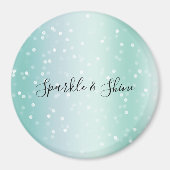 Mint White Bokeh Dots Celebration Magnet (Vorne)