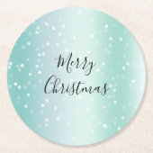 Mint White Bokeh Dots Celebration Runder Pappuntersetzer (Vorderseite)