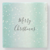 Mint White Bokeh Dots Celebration Steinuntersetzer (Vorderseite)