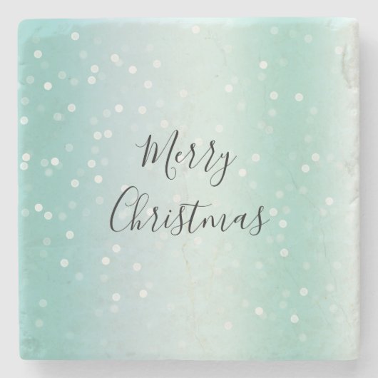 Mint White Bokeh Dots Celebration Steinuntersetzer (Vorderseite)