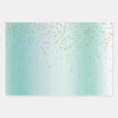Mint White Bokeh Gold Glitter Confetti Christmas Geschenkpapier Set (Vorderseite 2)