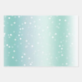 Mint White Bokeh Gold Glitter Confetti Christmas Geschenkpapier Set (Vorderseite)
