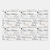 Mint White Fun Happy Balloons Birthday Geschenkpapier Set (Vorderseite 3)