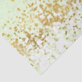 Mint White Gold Confetti Sparkle Seidenpapier (Detail)