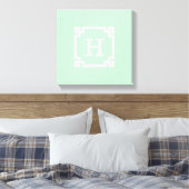 Mint White Greece Key Frame #2 Initial Monogram Leinwanddruck (Insitu (Schlafzimmer))