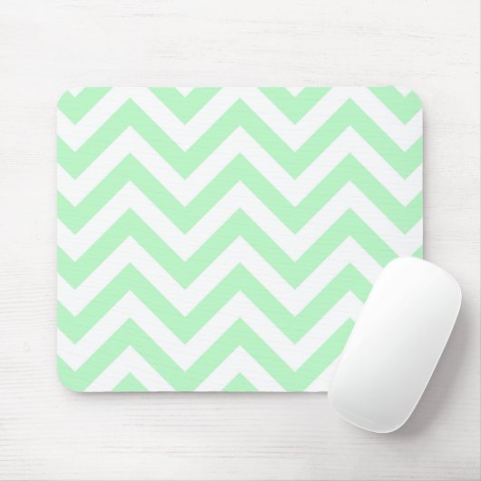 Mint White Large Zickzack ZigZag Muster Mousepad (Mit Mouse)