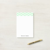 Mint White Large Zickzack ZigZag Muster Post-it Klebezettel (Auf Schreibtisch)