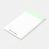 Mint White Large Zickzack ZigZag Muster Post-it Klebezettel (angewinkelt)