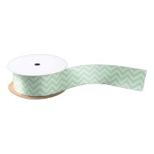 Mint White Large Zickzack ZigZag Muster Satinband (Spule)