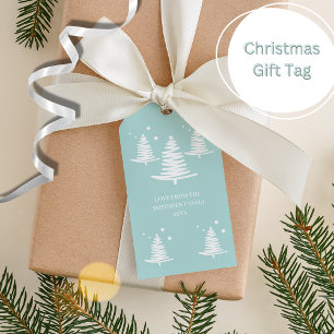 Mint White Minimalistische Weihnachtsbaumen Gesche Geschenkanhänger