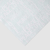 Mint White Peace Love Christmas Seidenpapier (Ausschnitt)