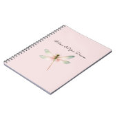 Mint White Pink Dragonfly Notizblock (Linke Seite)