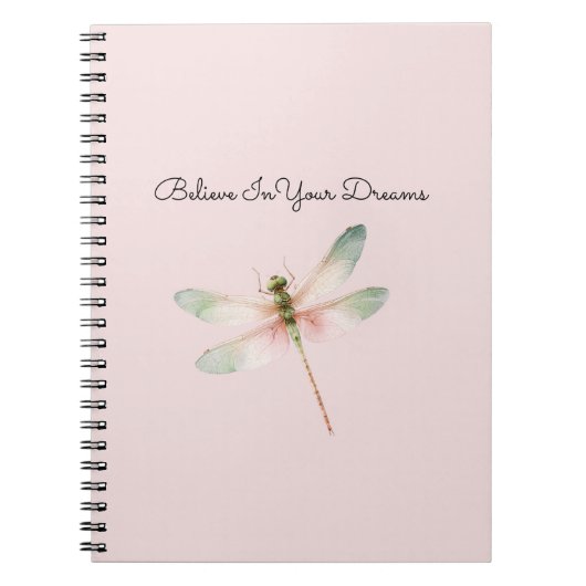 Mint White Pink Dragonfly Notizblock (Vorderseite)