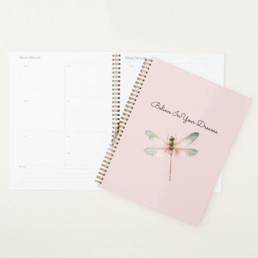 Mint White Pink Dragonfly Planer (Anzeige)