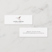 Mint white red elegant hummingbird illustration mini visitenkarte (Vorne/Hinten)