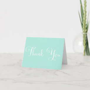 Mint White Script Personalisiert Wedding Danke