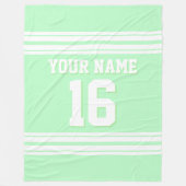 Mint White Sports Jersey Fleecedecke (Vorderseite)