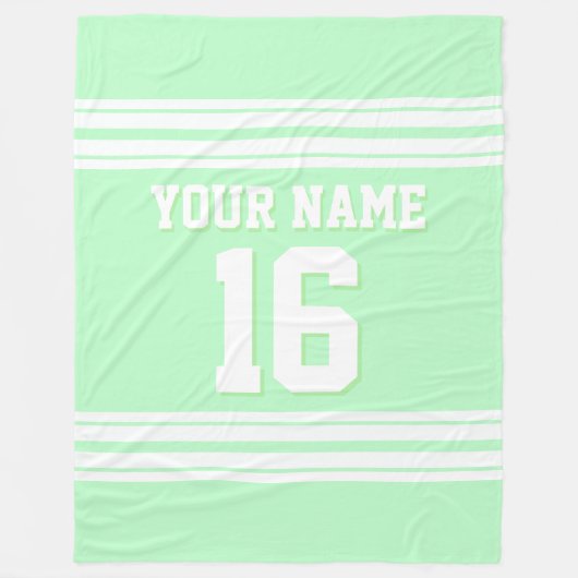 Mint White Sports Jersey Fleecedecke (Vorderseite)