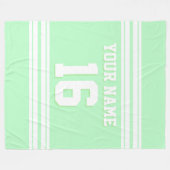 Mint White Sports Jersey Fleecedecke (Vorderseite (Horizontal))