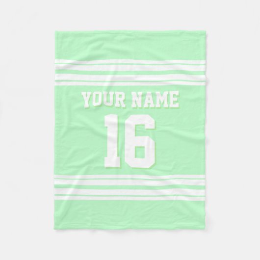 Mint White Sports Jersey Fleecedecke (Vorderseite)