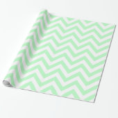 Mint White XL Zickzack ZigZag Muster Geschenkpapier (Ungerollt)