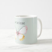 Mint White Yellow Pink Teal Butterfly Kaffeetasse (VorderseiteRechts)