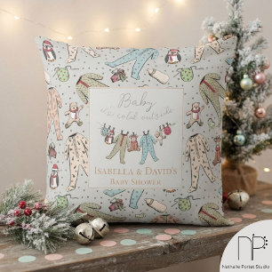 Mint-Winter-Baby-Shower-Wurfkissen Kissen