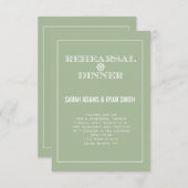 Mint Winter Hochzeit Probe Dinner Einladung (Vorne/Hinten)