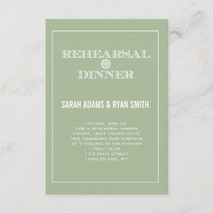 Mint Winter Hochzeit Probe Dinner Einladung
