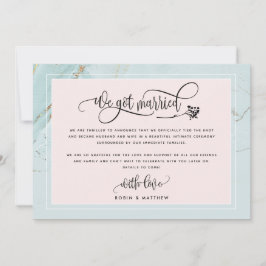 Mint Wir Got Verheiratete Hochzeit / Elope Ankündi Einladung