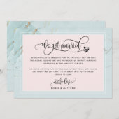 Mint Wir Got Verheiratete Hochzeit / Elope Ankündi Einladung (Vorne/Hinten)