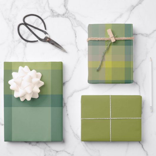 Mint Wrapping Paper Flat Sheet Set of 3 Geschenkpapier Set (Vorderseite)