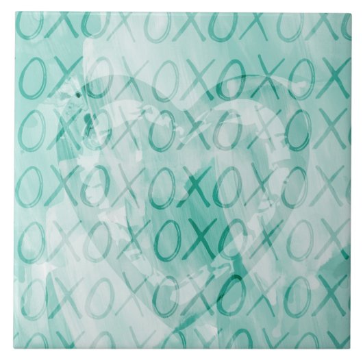 Mint XOXO Liebe Fliese (Vorderseite)