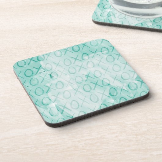 Mint XOXO Liebe Untersetzer (Linke Seite)