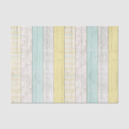 Mint & Yellow Boho Geometric Muster Rustikales Hol Seidenpapier