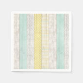 Mint & Yellow Boho Geometric Muster Rustikales Hol Serviette (Vorderseite)