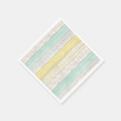 Mint & Yellow Boho Geometric Muster Rustikales Hol Serviette (Ecke)
