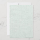 Mint Yellow Floral Burlap Wedding Einladung (Rückseite)