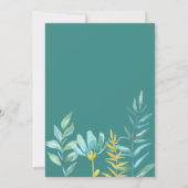 Mint Yellow Floral Watercolor Hochzeit Einladung (Rückseite)