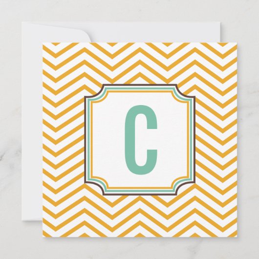 Mint Yellow Modern Zig Zag Typografy Wedding Einladung (Rückseite)