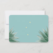 Mint Yellow Succulent Wedding RSVP Menüwahl Karte (Rückseite)