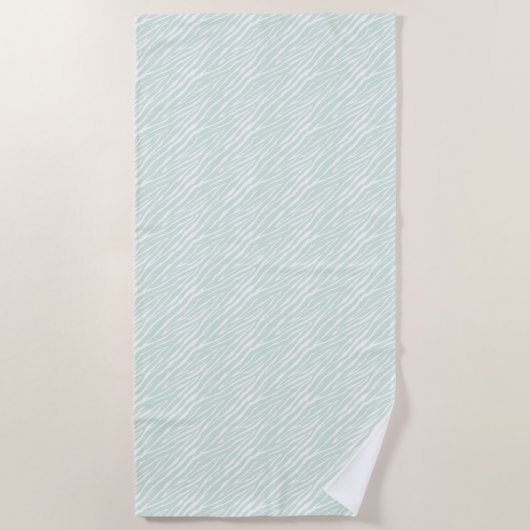 Mint Zebra Print Stripes Strandtuch (Vorderseite)
