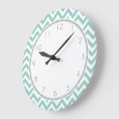 Mint Zigzag Stripes Muster Große Wanduhr (Winkel)