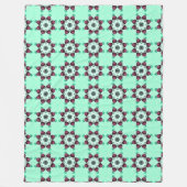 Minta grünes geometrisches Mandala-Muster Fleecedecke (Vorderseite)