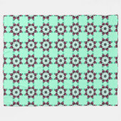 Minta grünes geometrisches Mandala-Muster Fleecedecke (Vorderseite (Horizontal))