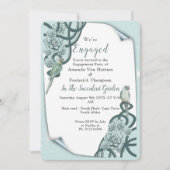 Mintblau bis Pine Green Succules Einladung (Vorderseite)