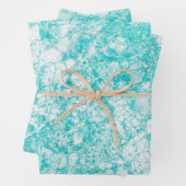 Mintblau und weiße Marmortextur Geschenkpapier Set (Beispiel)
