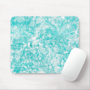 Mintblau und weiße Marmortextur Mousepad