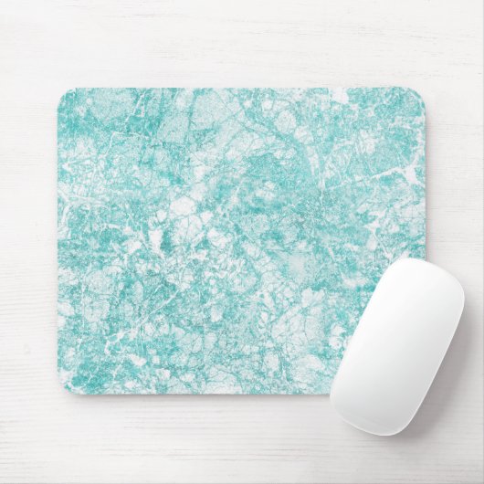 Mintblau und weiße Marmortextur Mousepad (Mit Mouse)