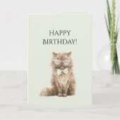 Mintbraune Cool Cat Brille Geburtstag Karte (Vorderseite)